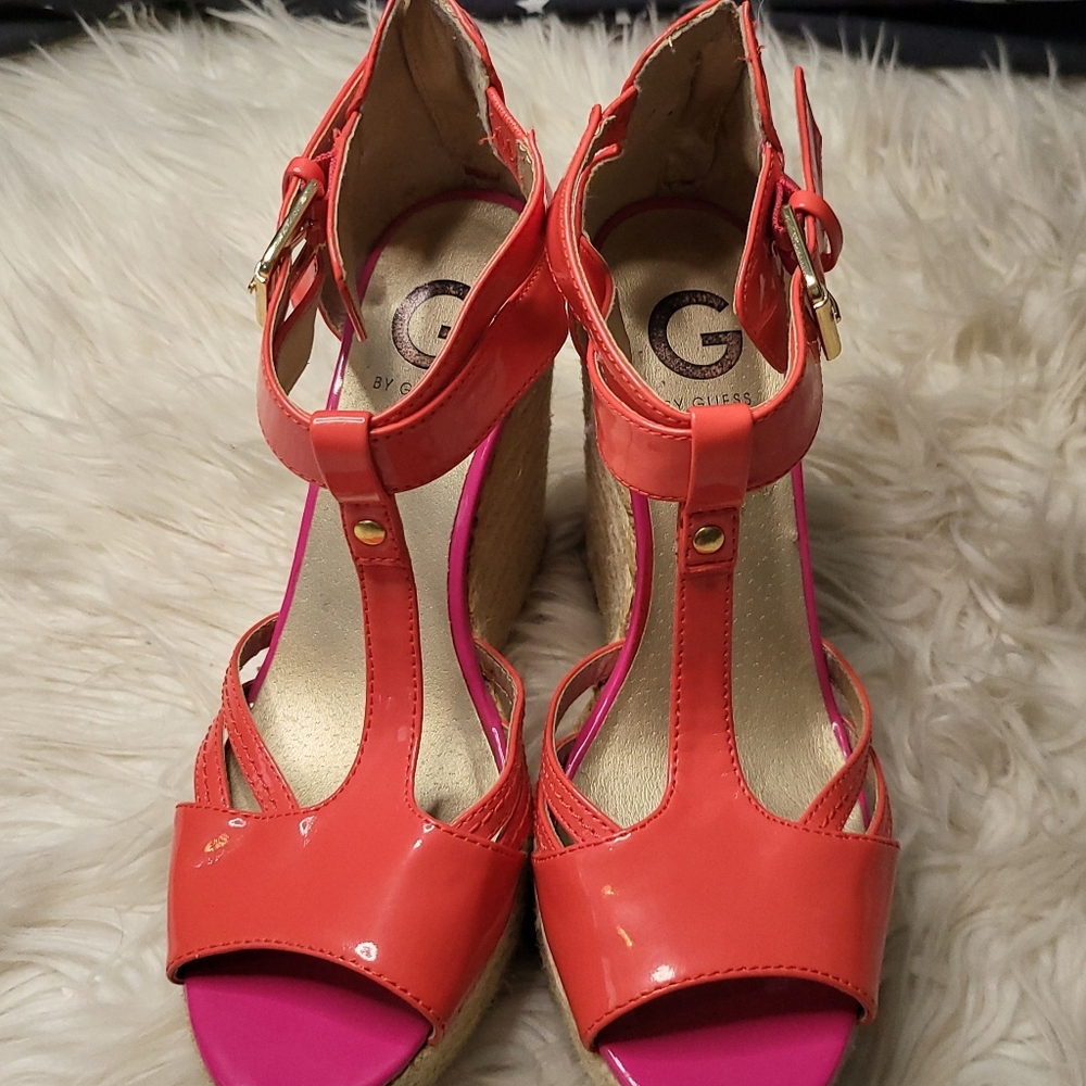 Neon Guess Platform Wedge